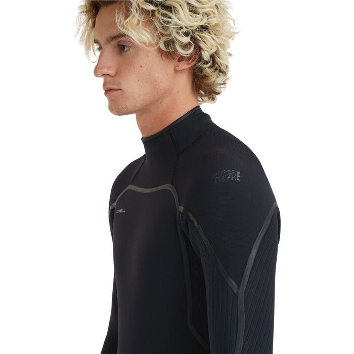 2024 O'Neill Hombres Hyperfreak Fire 4/3mm Back Zip Neopreno 5516 - Black